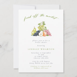 Modern Fruit Fresh Off the Market Bridal Shower Invitation