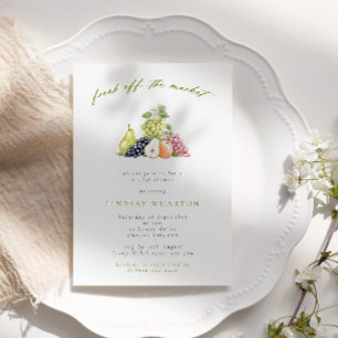 Modern Fruit Fresh Off the Market Bridal Shower Invitation
