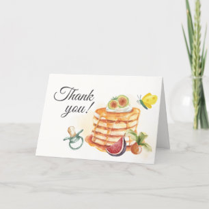 Modern Fruit Pancake Pacifier Brunch Baby Shower Thank You Card