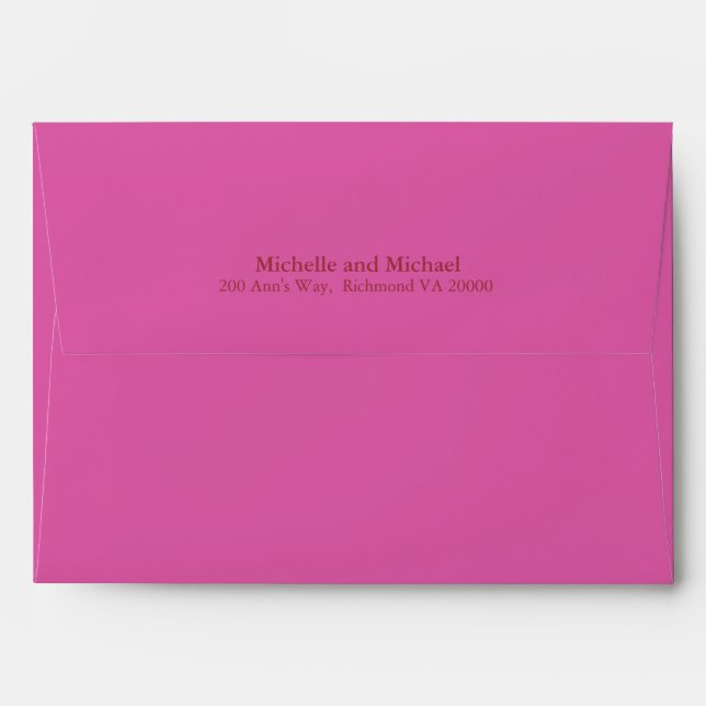 Modern fuchsia wedding envelopes (Back (Top Flap))