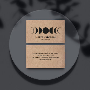 Modern Full Moon Yoga Instructor Professional  Business Card