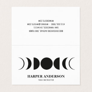 Modern Full Moon Yoga Instructor Professional  Business Card