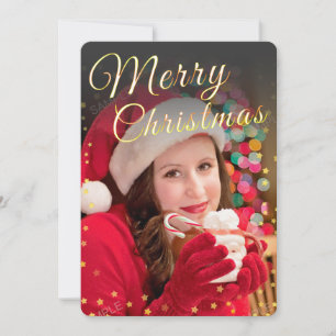 Modern Full Photo Christmas Greetings Card