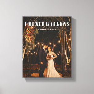 Modern Full Photo Custom Wedding Couple Canvas Print