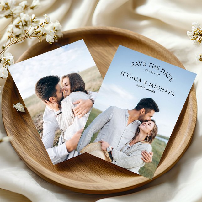 Modern Full Photo Double-sided Save The Date (Creator Uploaded)