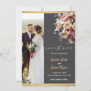 Modern Full Photo Double-Sided Save The Date Card