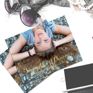 Modern Full Photo Graduation Announcement Postcard