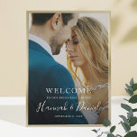 Modern Full Photo Wedding Rehearsal Dinner Welcome Poster<br><div class="desc">This simply chic wedding rehearsal dinner welcome poster features your favourite photo and white text, including your first names in a lively whimsical script. You can change the font and the wording to suit your style. Depending on the colour of your photo, you might prefer black text-in that case, please...</div>