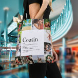 Modern Fun 12 Photo Collage Cousin Definition Tote Bag<br><div class="desc">Personalise for your special,  favourite Cousin to create a unique gift. A perfect way to show them how amazing they are every day. Designed by Thisisnotme©</div>