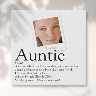 Modern Fun Aunt Auntie Definition Photo Faux Canvas Print