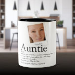 Modern Fun Aunt Auntie Definition Photo Two-Tone Coffee Mug<br><div class="desc">Personalise the photo and text for your Aunt or Auntie to create a unique gift. A perfect way to show her how amazing she is every day. Designed by Thisisnotme©</div>