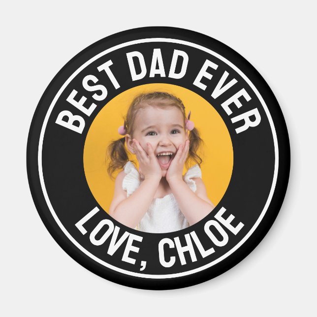 Modern Fun Best Dad Ever Photo Magnet (Front)