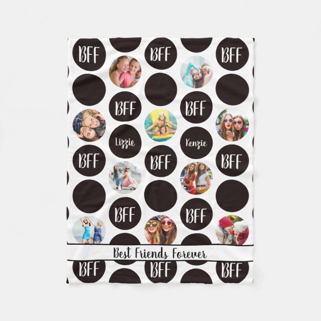 Modern Fun BEST FRIENDS Photo Polka Dot SM Fleece Blanket (Front)