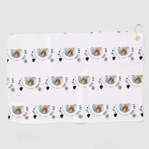 Modern Fun Birthday Grandson Typography Photo Golf Towel