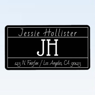 Modern Fun Black & White Return Address Label