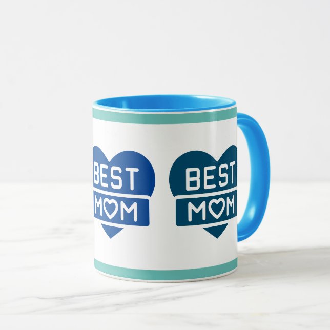 Modern Fun Blues Best Mum Two Tone Mug (Front Right)