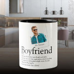 Modern Fun Boyfriend Definition Photo Two-Tone Coffee Mug<br><div class="desc">Personalise the photo and text for your boyfriend to create a unique gift. A perfect way to show him how amazing he is every day. Designed by Thisisnotme©</div>