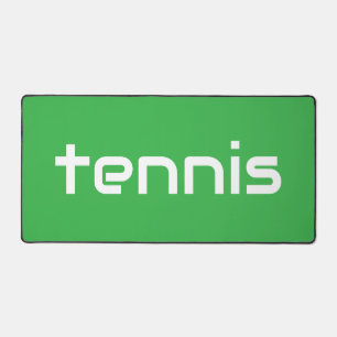Modern Fun Bright Green Classy White TENNIS Text Desk Mat