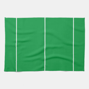 Modern Fun Bright Kelly Green Slim White Stripes Tea Towel