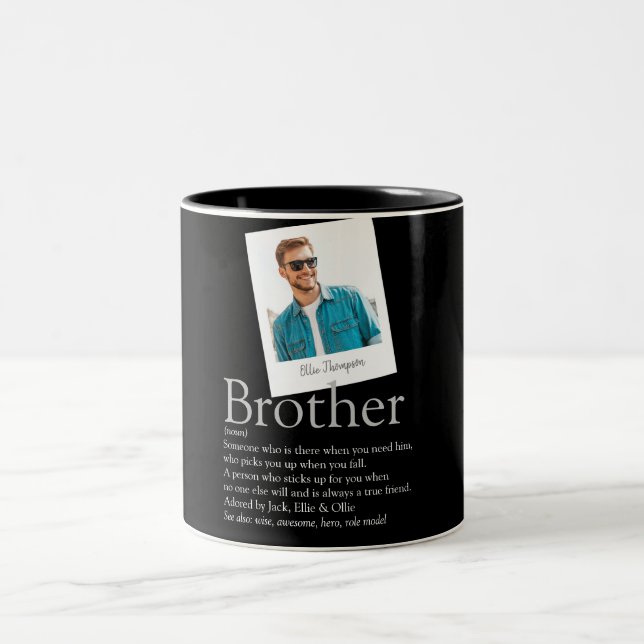Modern Fun Brother Definition Photo Two-Tone Coffee Mug (Center)