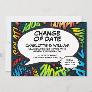 Modern Fun Change of Date Fun Postponed Save The Date