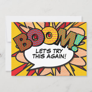 Modern Fun Change the Date Comic Book Pop Art Invitation