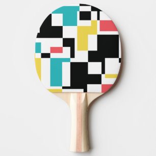 Modern, fun, colorful geometric graphic design ping pong paddle