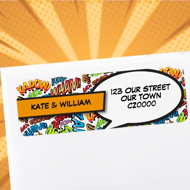 Modern Fun Colourful Comic Book Return Address (Modern Fun Colorful Comic Book Return Address Label)