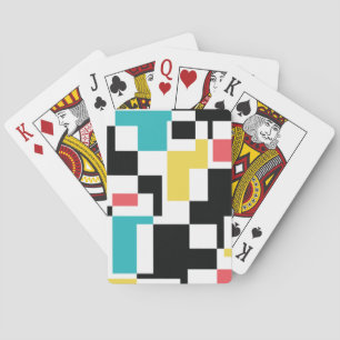 Modern, fun, colourful geometric graphic design playing cards