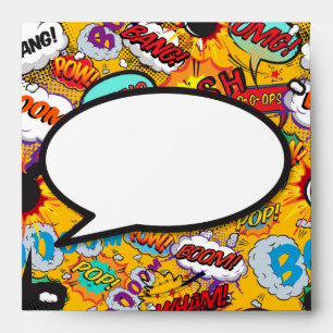 Modern Fun Colourful Speech Bubble Comic Book Envelope
