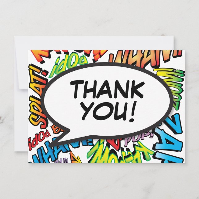 Modern Fun Colourful Typography Thank You Card (Front)