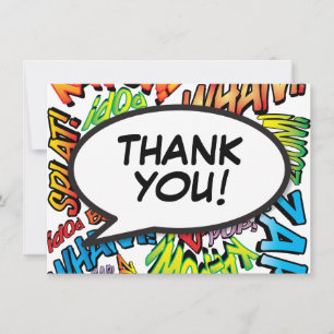 Modern Fun Colourful Typography Thank You Card