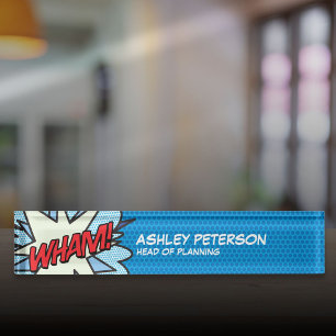 Modern Fun Comic Book Pop Art Flash WHAM Nameplate