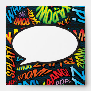 Modern Fun Comic Book Wedding Return Address Envelope