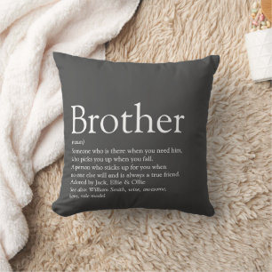 Modern Fun Cool Best Brother Ever Definition Cushion