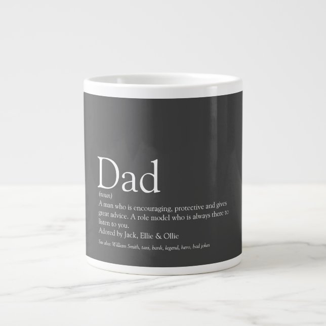 Modern Fun Cool Dad Daddy Father Definition Large Coffee Mug (Front)