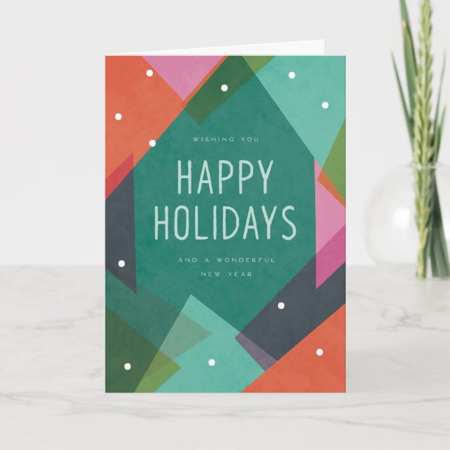 Modern Fun Corporate Colourful Happy Holiday Card (Front)