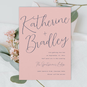 Modern fun couples names custom colours wedding invitation