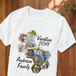 Modern Fun Custom 9 Images Collage Family Photos T-Shirt<br><div class="desc">Add nine (9) custom photos of your family and friends and the year. Add your photos and if needed,  unmask the group of photo and frame,  adjust the image against the frame,  then click mask.</div>