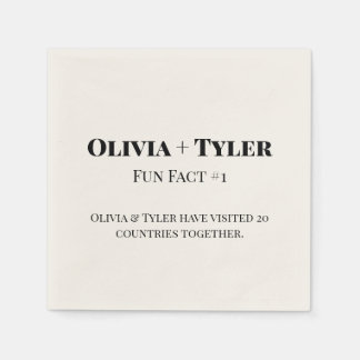Modern Fun Fact Wedding Reception Cocktail Napkin