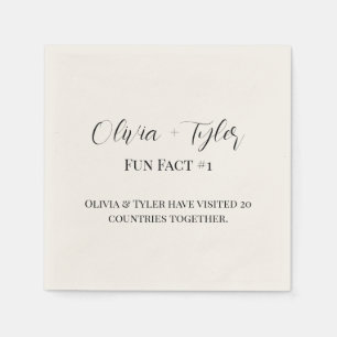 Modern Fun Fact Wedding Reception Cocktail Napkin