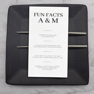 Modern Fun Facts Bold Typography Wedding  Napkin