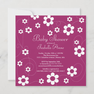 Modern & Fun Flowers Floral Baby Shower Invitation