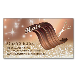 Modern fun funky colourful sparkling HAIR logo Magnetic Business Card