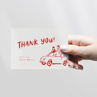 Modern Fun Funky Retro Red Wedding