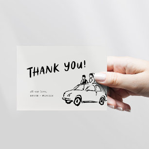 Modern Fun Funky Retro Wedding Thank You Card