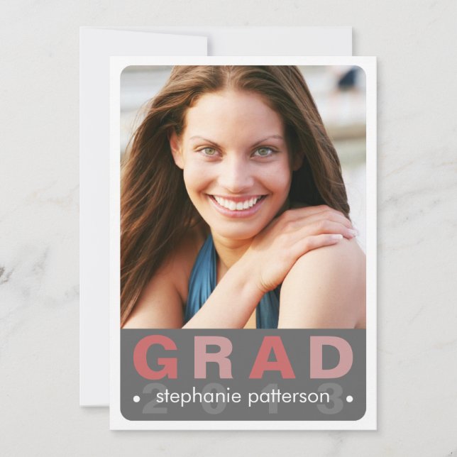 Modern Fun Grad Photo Card Graduation Party (Front)