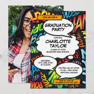 Modern Fun Graduation Party Class of 2022 Photo Invitation
