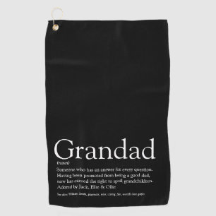 Modern Fun Grandpa Grandfather Papa Definition Golf Towel