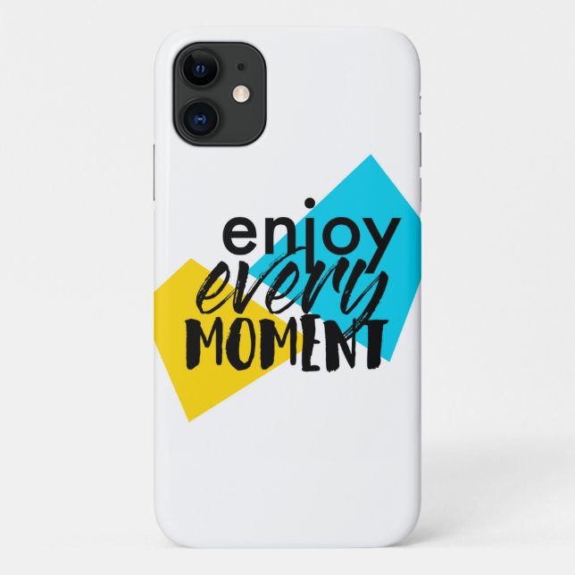 Modern, fun graphic design "Enjoy Every Moment" Case-Mate iPhone Case (Back)